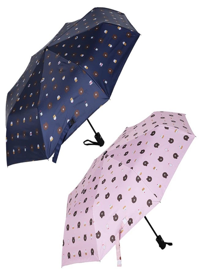 KEKEMI 3 Fold Manual Sun & Rain Umbrella for Men & Women (Pack of 2) - Image 1